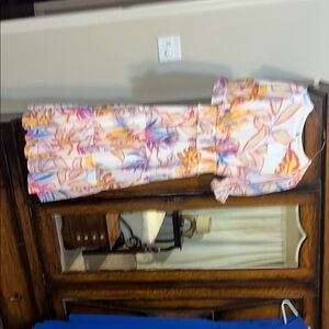 Colorful Floral Dress with Ruffle Sleeves